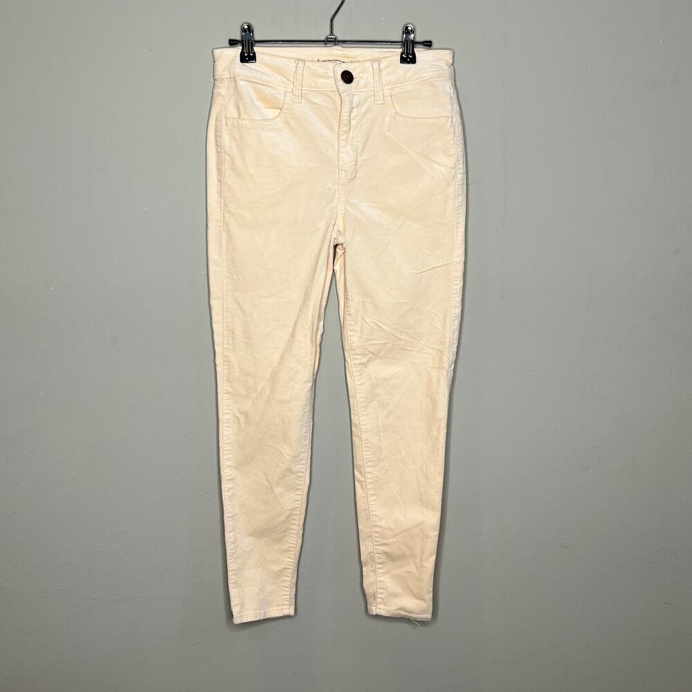 NWOT American‎ Eagle Pants Womens Size 2 Short Hi-Rise Velour Jeggings Cream